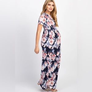 PinkBlush Navy Floral Maternity Maxi